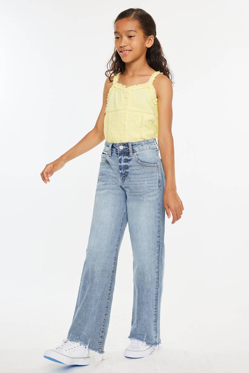 YOUTH OPEN PACK HIGH RISE SLIM WIDE JEANS-YC2565L