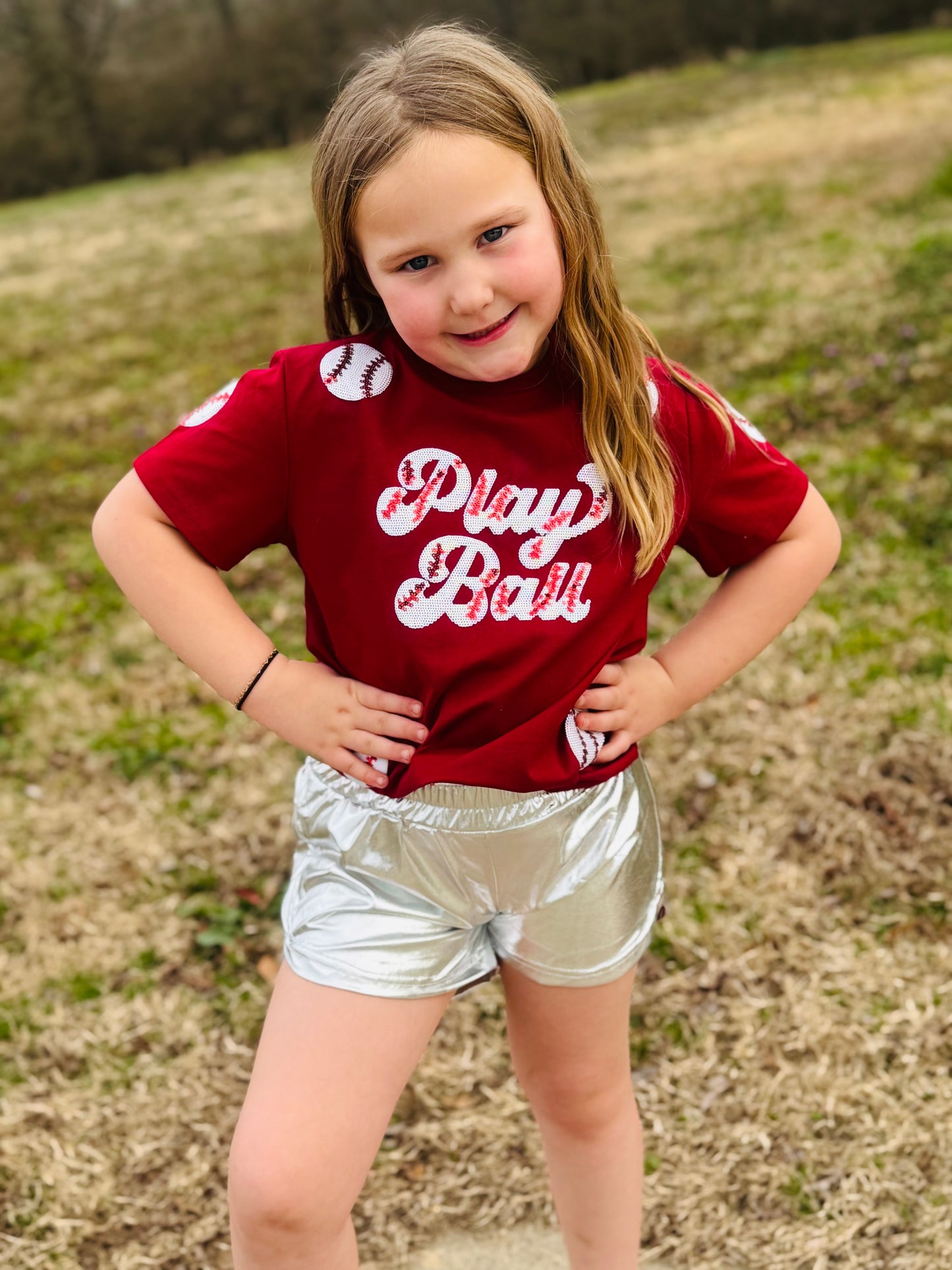 Silver Metallic Shorts