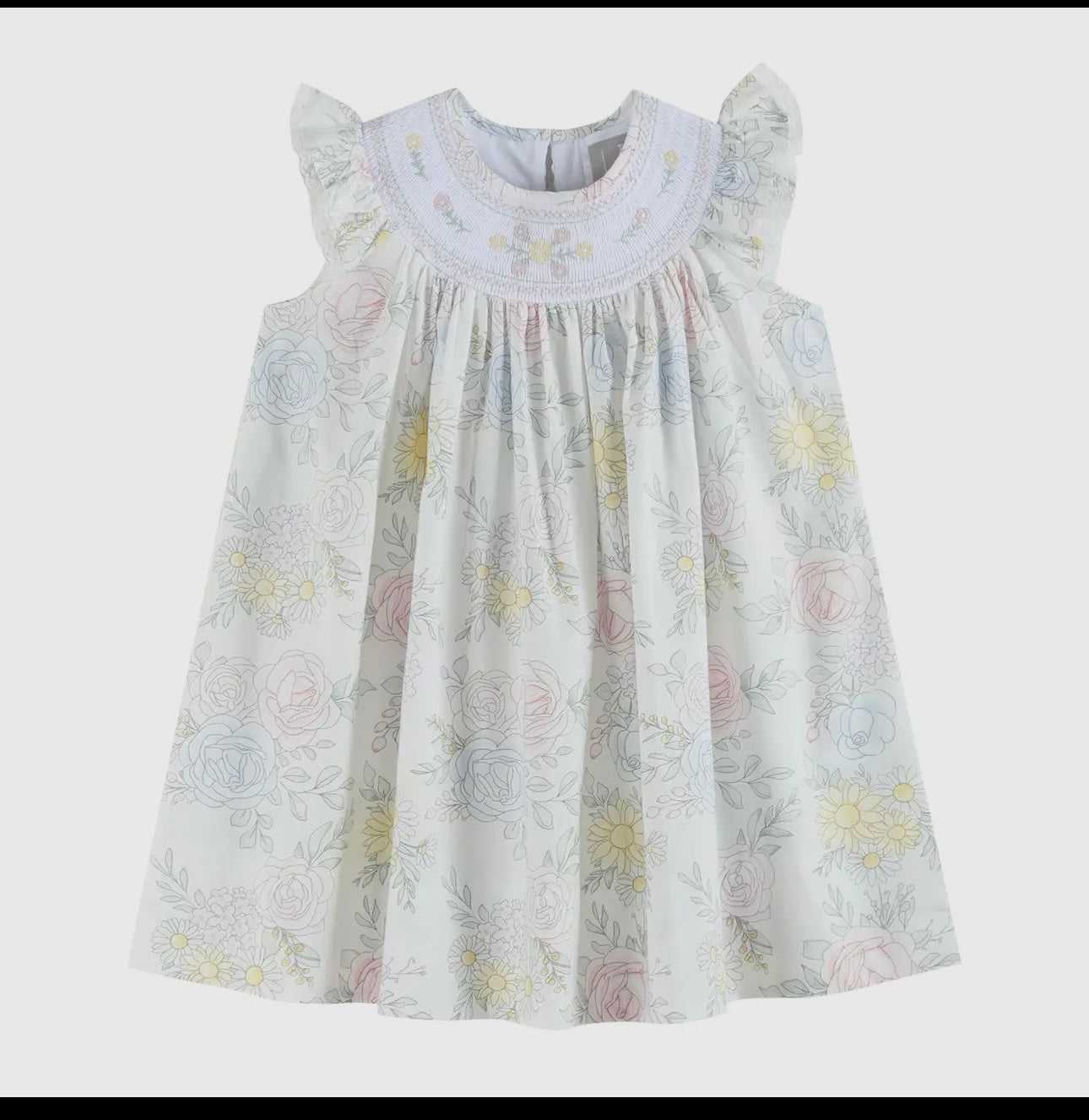 Bouquet Floral Smocked Bishop