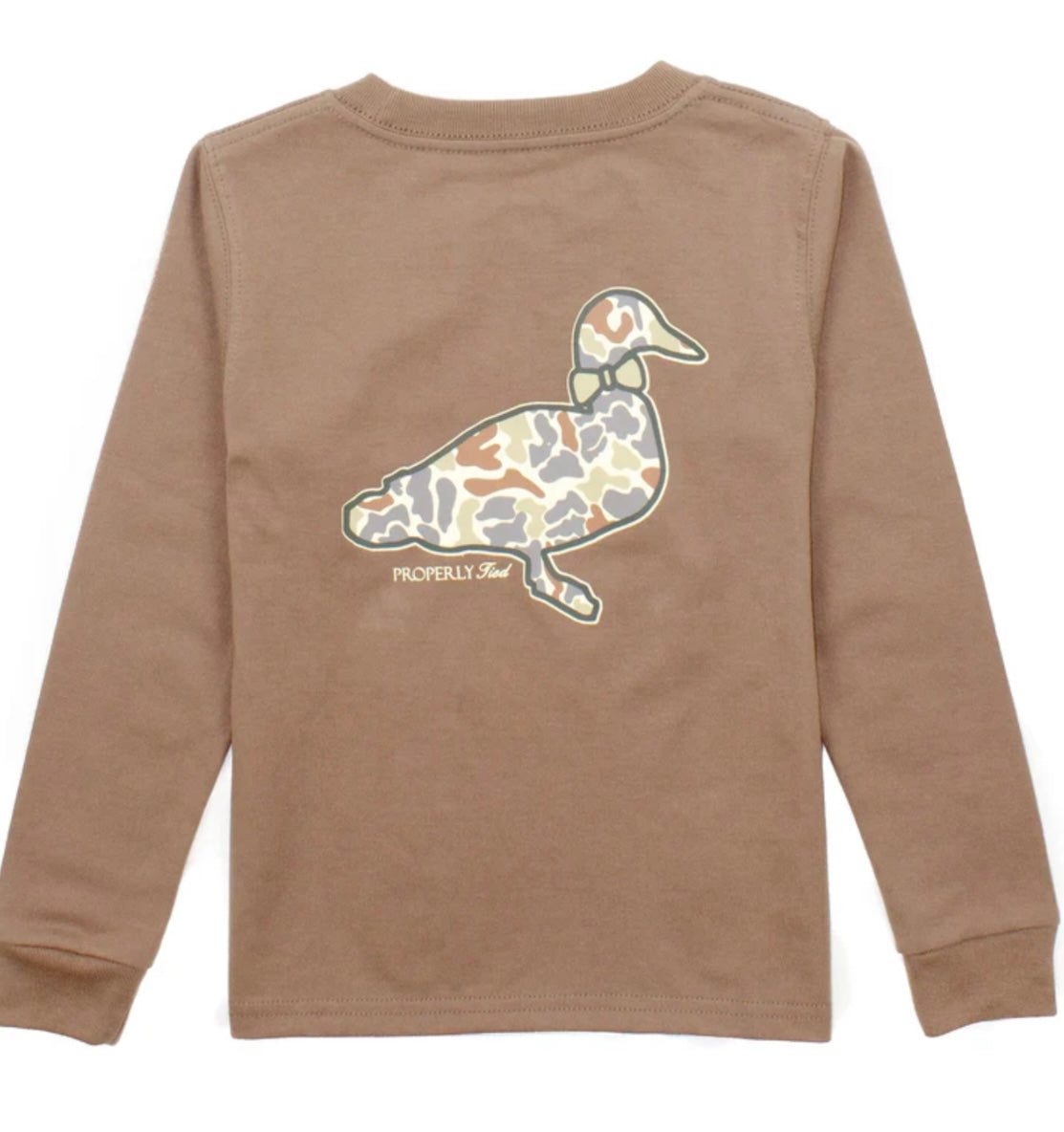 Boy's Field Camo Logo LS Walnut