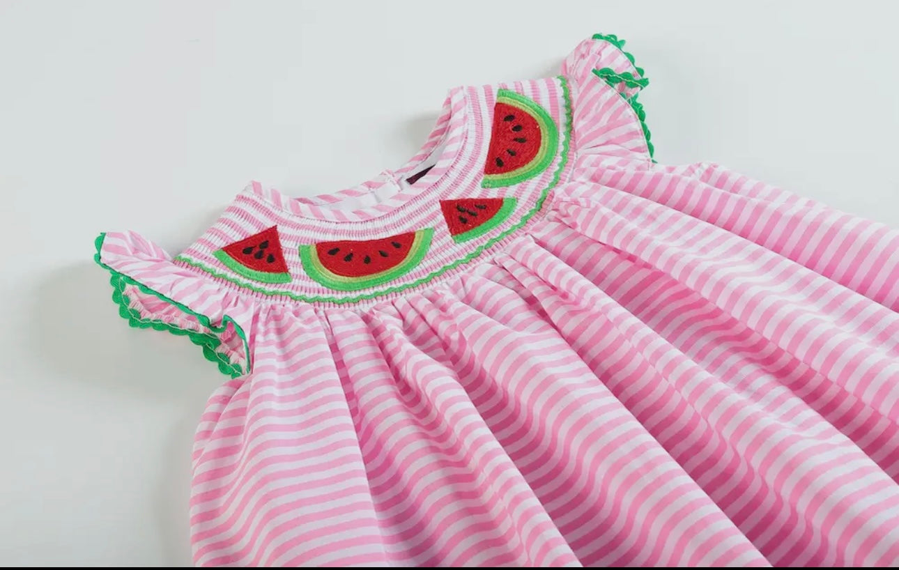 Watermelon Smocked Dress