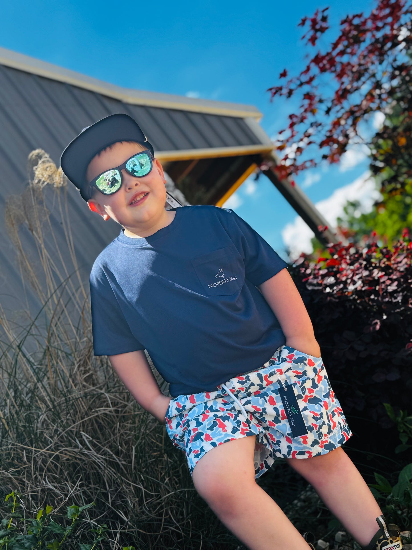 PT Boys Mallard Short Americana Camo