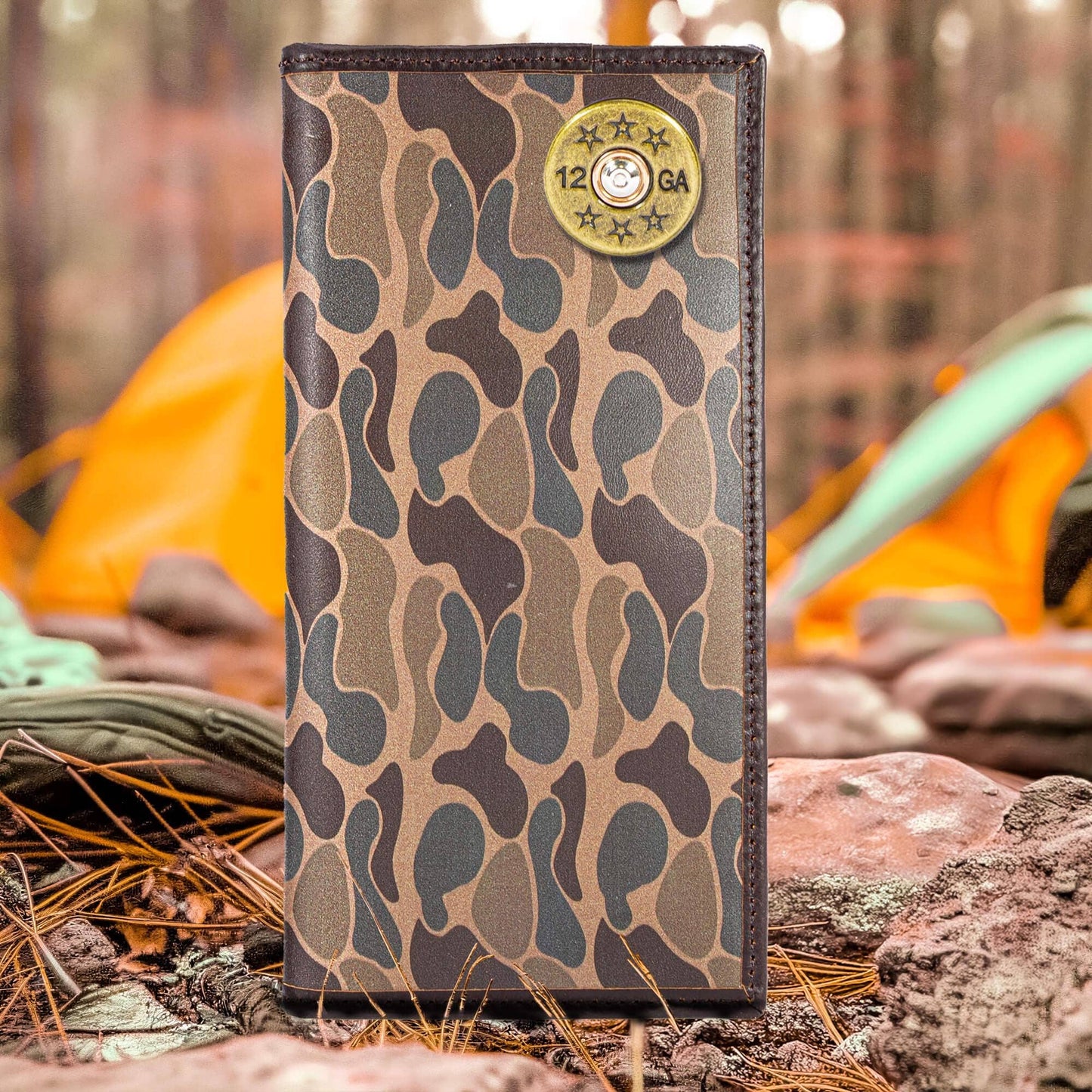 Shotshell Men's Secretary Old School Camo Leather Wallet.
