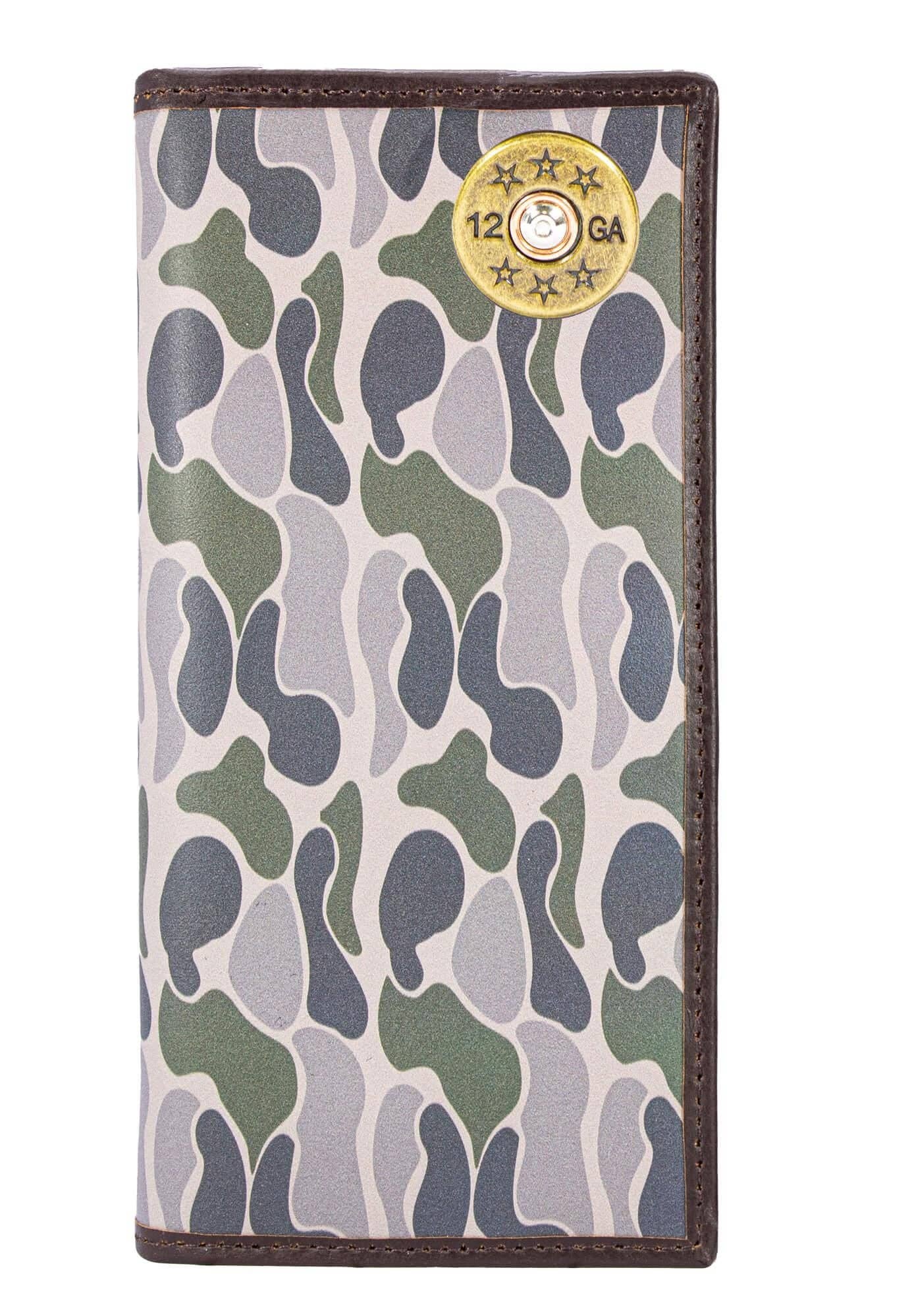 Shotshell Men's Secretary Old School Camo Leather Wallet.