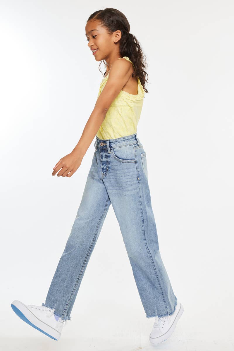YOUTH OPEN PACK HIGH RISE SLIM WIDE JEANS-YC2565L