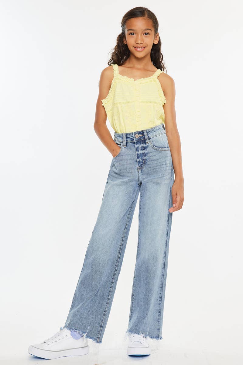 YOUTH OPEN PACK HIGH RISE SLIM WIDE JEANS-YC2565L