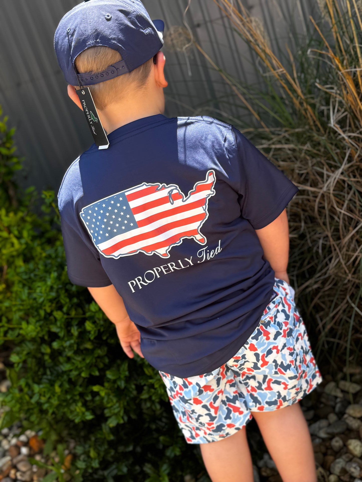 PT Boys Performance Tee Old Glory River Blue