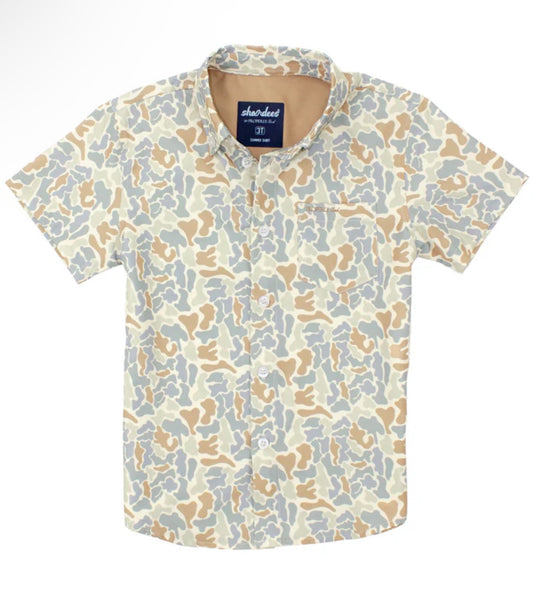 Boys Shordee Summer Shirt Field Camo