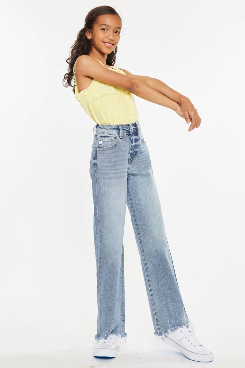 YOUTH OPEN PACK HIGH RISE SLIM WIDE JEANS-YC2565L