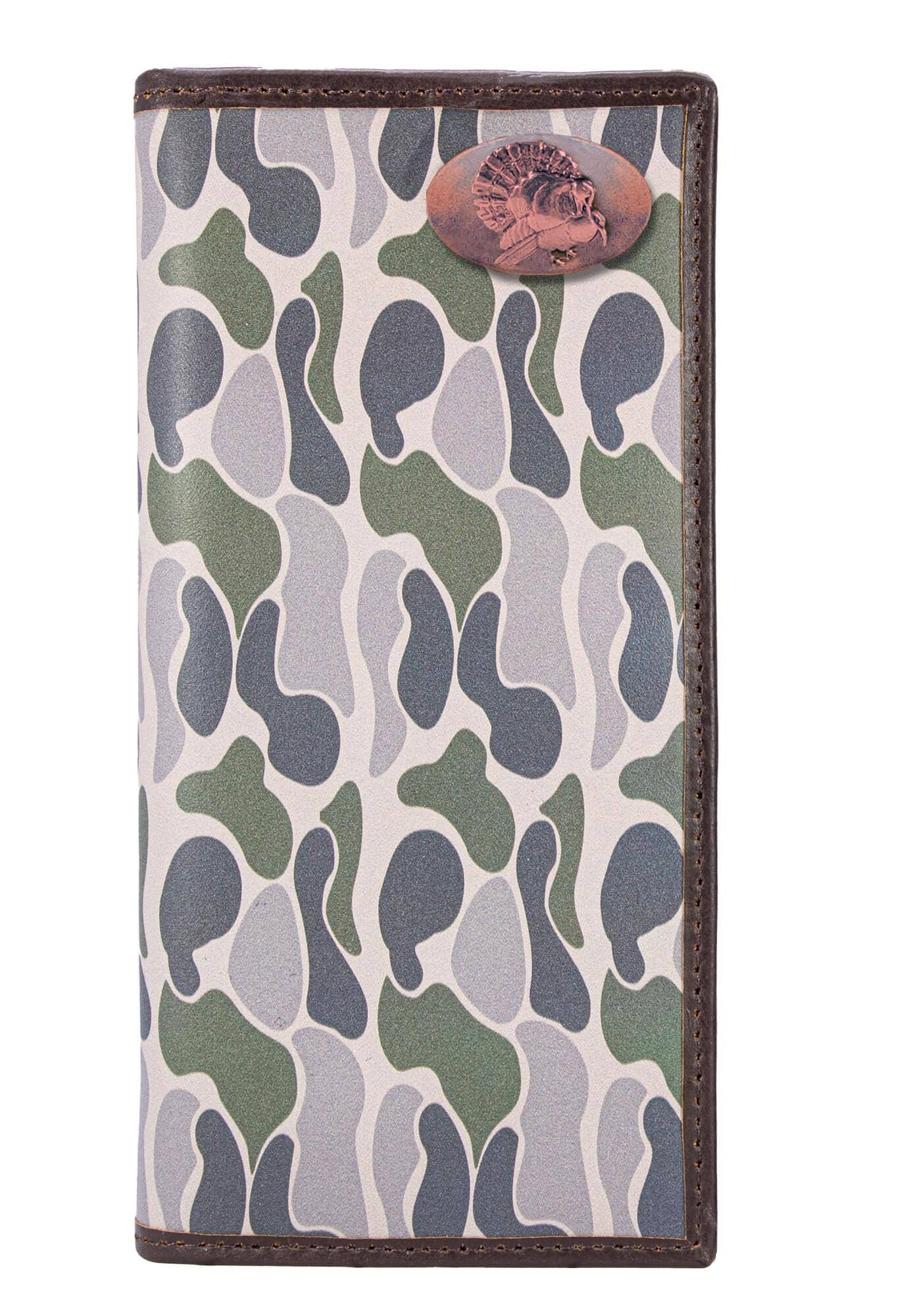 Turkey Men's Secretary Old School Camo Leather Wallet.